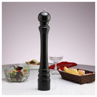 Chef Specialties 18151 Ebony Finish Manual Pepper Mill with Stainless Steel Mechanism