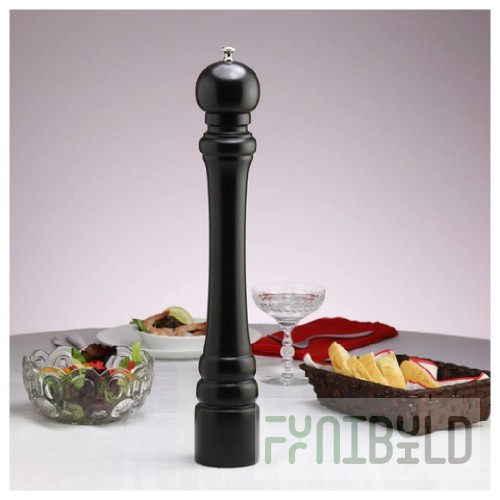 Chef Specialties 18151 Ebony Finish Manual Pepper Mill with Stainless Steel Mechanism