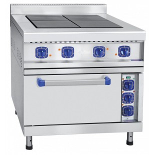 Electric stove 4-burner with oven EPK-48 ZhSh-K 2/1 (all stainless steel) convection with steam humidification (840 (1050) x 850 (895) x 860 in, 17.9 kW, 220/380 V)