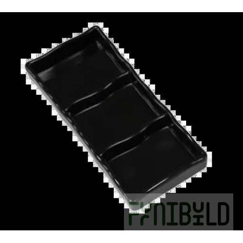 Town 31283B/DZ 7-1/2 Inch Sauce Dish Black Melamine Three Compartments