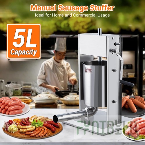 Omcan 45920 21 Inch Vertical Electric Sausage Stuffer Stainless Steel with Auto Decompression