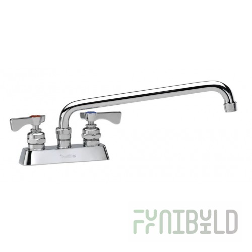 Krowne 15-316L Deck Mount Faucet 4 Inch Centers Stainless Steel with Ceramic Valve