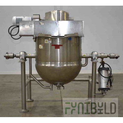 Crown CH-100 Kettle Cover Spring Assisted Gas Stainless Steel 100 Gallon