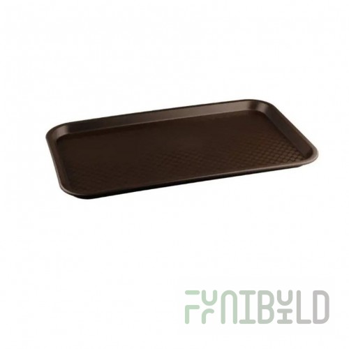 Plastic rectangular tray 525x325x20 in (brown) art. 422107814, in pack. 10 pcs.