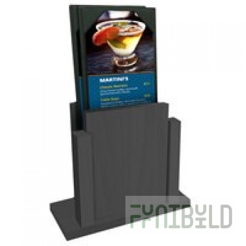 Menu Solutions WDMH-WET Ash Wood Menu Holder with 4