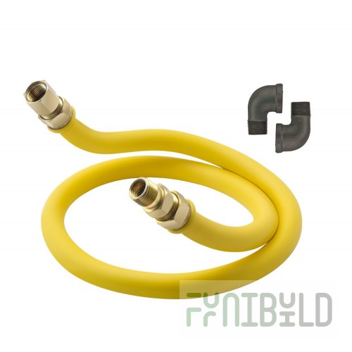 Krowne S7536B 3/4 Inch I.D. Stationary Gas Connector with Antimicrobial Coating