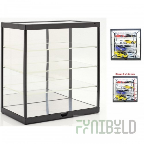 Neutral display case 1710x840x1230 (1280) in, KS80 N-6 dark oak (internal corner 90)