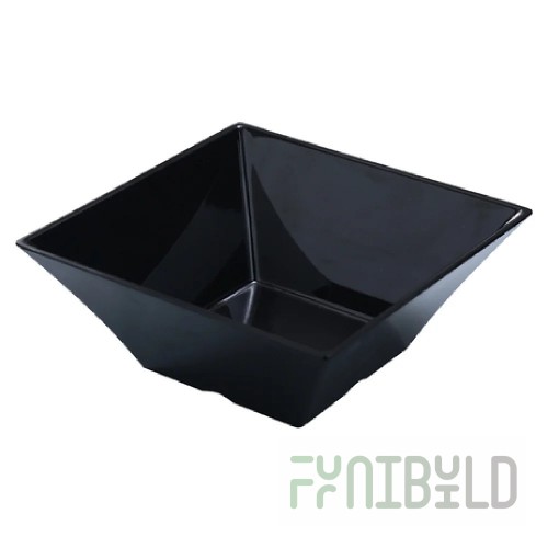 Yanco RM-4107BK 2 Quart Square Bowl Dishwasher Safe Melamine Black