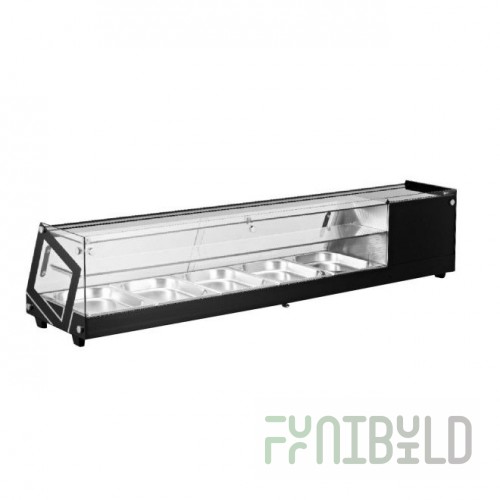 Omcan 39998 60-1/5 Inch Sushi Display Case Refrigerated Countertop Stainless Steel
