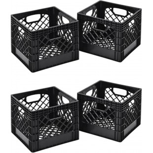 1880 Hospitality LSC030H001 15-3/4 Inch Wooden Milk Crate with Handle Includes Glass Bottles