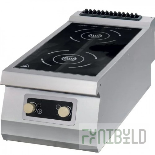Induction cooker PEI-4/G2, 2 burners of 3.5 kW and 2 burners of -5 kW; power consumption - 17 kW. 805(725)*900*859