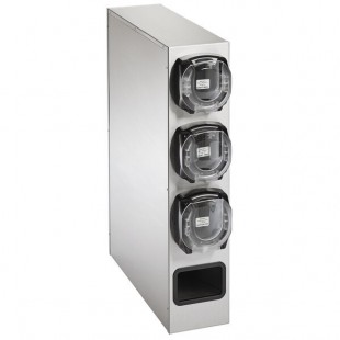Vollrath K58824 LidSaver® 3 Stainless Steel 4-Slot Vertical Countertop Lid Dispenser Cabinet