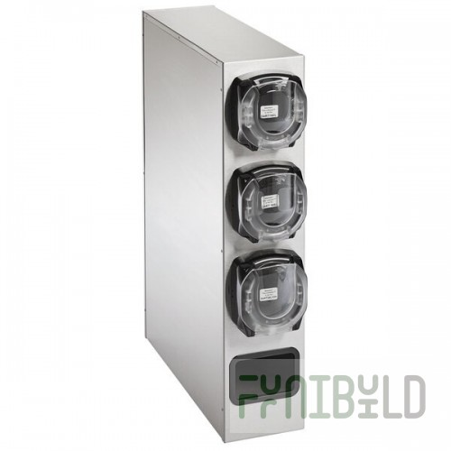 Vollrath K58824 LidSaver® 3 Stainless Steel 4-Slot Vertical Countertop Lid Dispenser Cabinet