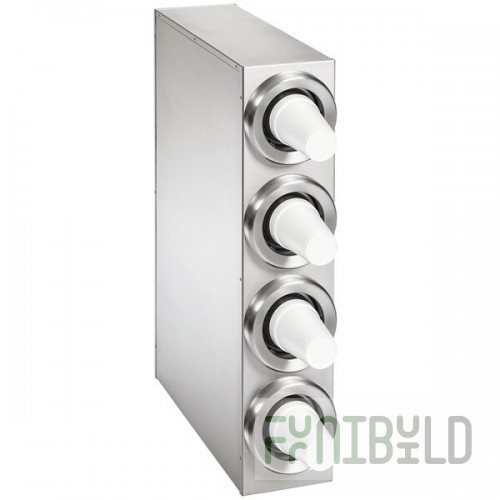 Vollrath 58824-D-D-D-D Stainless Steel 4-Slot Vertical 8 - 44 oz. Countertop Cup Dispenser Cabinet
