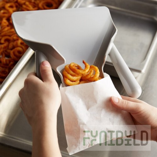 Vollrath 3673 9 Inch Curly Fry Bagger Dual Handle Plastic Alloy Silver
