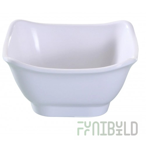 Yanco CR-5450 10 Oz Two-Tone Bowl Square Melamine Black Red 4-3/4 Inch