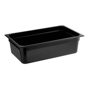 Carlisle 10202B03 20 Inch Molded Polycarbonate Food Pan Black with Capacity Indicators