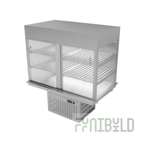 Built-in cooled display case for self-service Gastrolux ВСВ-157/GN/О/S(1500х700х1432 in, 0.75 kW, 220V)