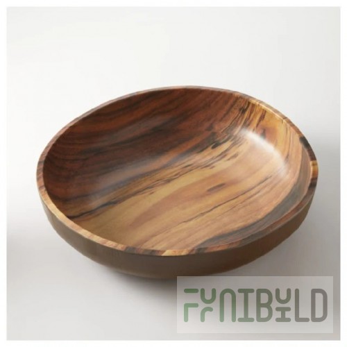 American Metalcraft AWMB14 235 Oz Bowl 14.75 Inch Diameter Round Melamine Acacia Wood Finish