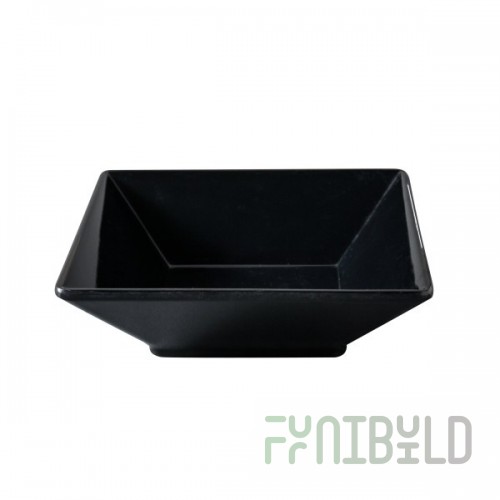 Yanco RM-307BK 22 Oz Square Deep Bowl with Black Melamine - 7 Inch