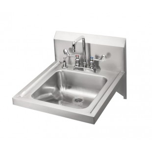 Krowne HS-50 14 Inch Wall Mount Hand Sink with Deck Mount Faucet Stainless Steel