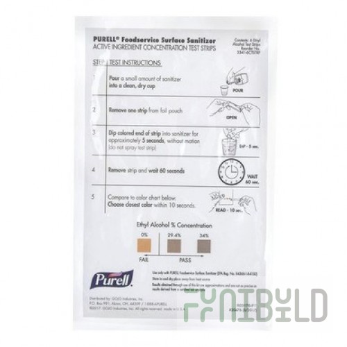 AllPoints 11342 4 Inch Purell Surface Spray Test Strips for Surface Validation