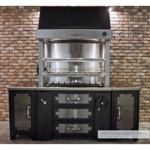 Charcoal grill UMM/1/11312 (for open veranda) (1178x730x1870mm, 39kW)