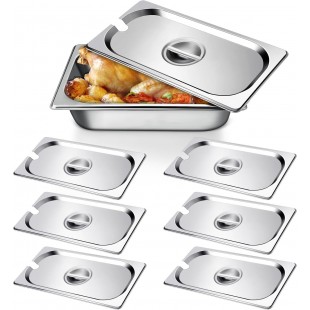 Crestware 5160 1/6 Size Flat Steam Table Pan Cover Stainless Steel with Handle