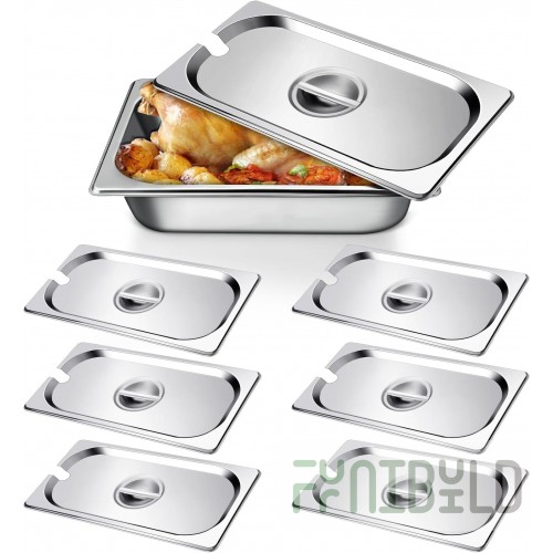 Crestware 5160 1/6 Size Flat Steam Table Pan Cover Stainless Steel with Handle