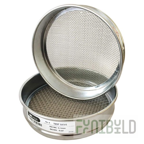 JB Prince U500 16 Inch Diameter Medium Mesh Sieve Aluminum Silver