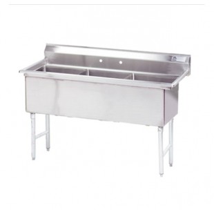 Advance Tabco FC-3-1818-24L 80-1/2 Inch Fabricated Sink with Left Drainboard