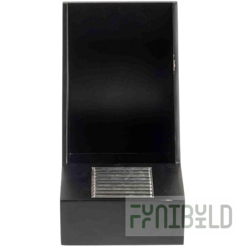 Tablecraft 12644 7 Inch Airpot Serving Rack Black Wood with Stainless Steel Drip Tray