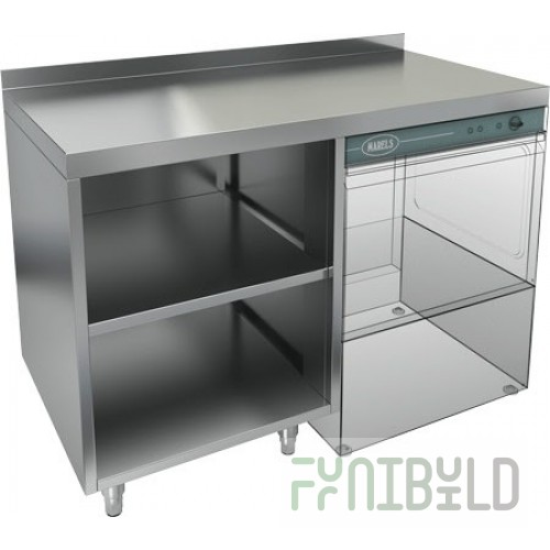 Wall-mounted open table Hicold NBMSO-12/7BP (1200x700x850mm, with side)