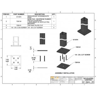 SPG International BPLATE Amco Post Plate Mounts Post To Floor Or Counter Top Plated