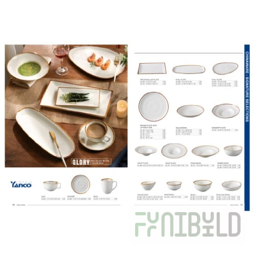 Yanco AD-214 14 Inch Platter Beige Dishwasher Safe Melamine Durable