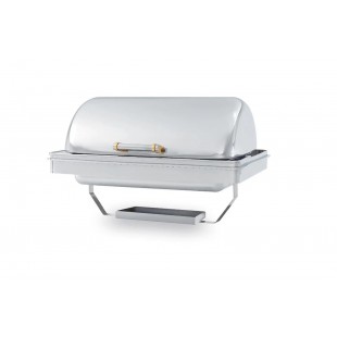 Vollrath 46258 9 Qt. New York, New York Drop-In Retractable Dripless Chafer Full Size with Brass Trim