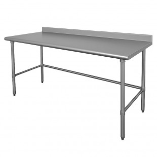 Advance Tabco TSFLAG-307-X 84 Inch Work Table 16 Gauge Stainless Steel Top with Rear Up-turn