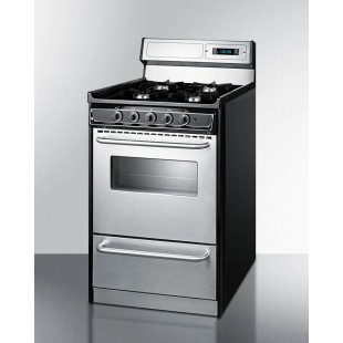 Summit RG201B 20 Inch Gas Range 2.3 Cu.ft Oven Capacity 4 Burner - CSA Certified