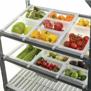 Cambro EDBA480 12 Inch Angled Divider Bar Raised Bar Speckled Grey