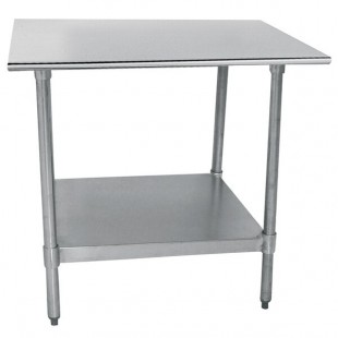Advance Tabco TT-183-X 36 Inch Adjustable Work Table Stainless Steel with Undershelf