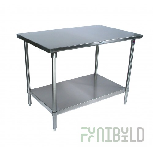 John Boos GS6-3672SSK 72 Inch Equipment Stand with Adjustable Undershelf Stainless Steel