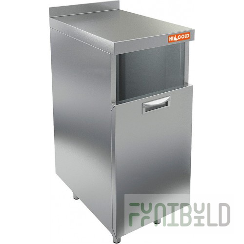 Closed wall table Hicold NBMBP-4/7B (400x700(900 with shelf)x850 in, with side)