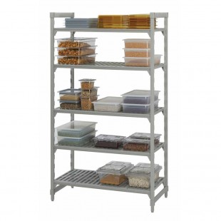 Cambro EXU186064V4480 18 Inch 4 Tier Stationary Starter Unit Antimicrobial Gray