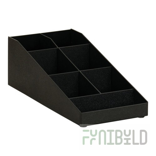 Cal-Mil Classic Black 7-Compartment Cup / Lid / Condiment Organizer 24067-13