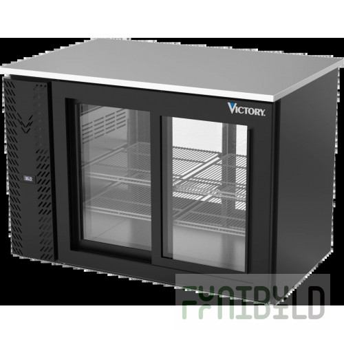 Victory VBB48HC-F-GS-PT-B Pass-Thru Back Bar Refrigerator Food Rated Two-section