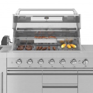 Koolmore KM-OKS-BQHUB 103 Inch Outdoor Kitchen Island with 12000 and 15000 BTU Burners
