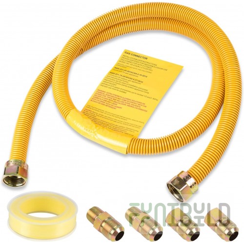 Ultrafryer Systems 24322@4 3/4 Inch Gas Flex Line Set of 4 with Restraining Device 255000 BTU