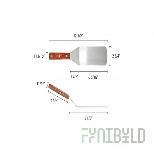 Thunder Group SLTWBT006 6 Inch Turner Solid Stainless Steel with Wood Handle