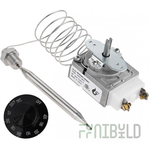 Thermostat for deep fryer, pizza oven, hot surface