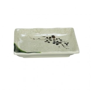 Yanco HO-2406 5 oz. Rectangular Sauce Plate 6 Inch Dishwasher Safe Melamine